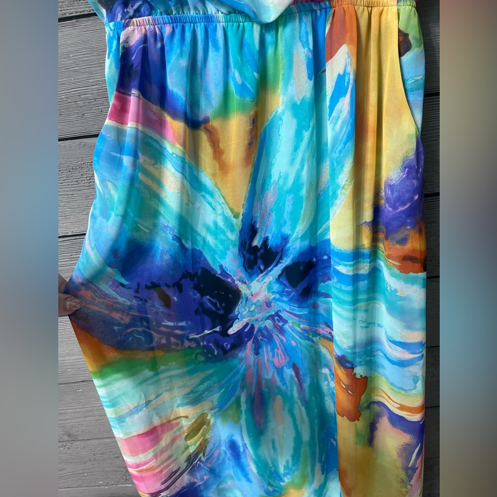 Bisou Bisou Michele Bohbot Watercolor Jewelrd Maxi Dress 4 Spring Summer Party - Picture 9 of 16